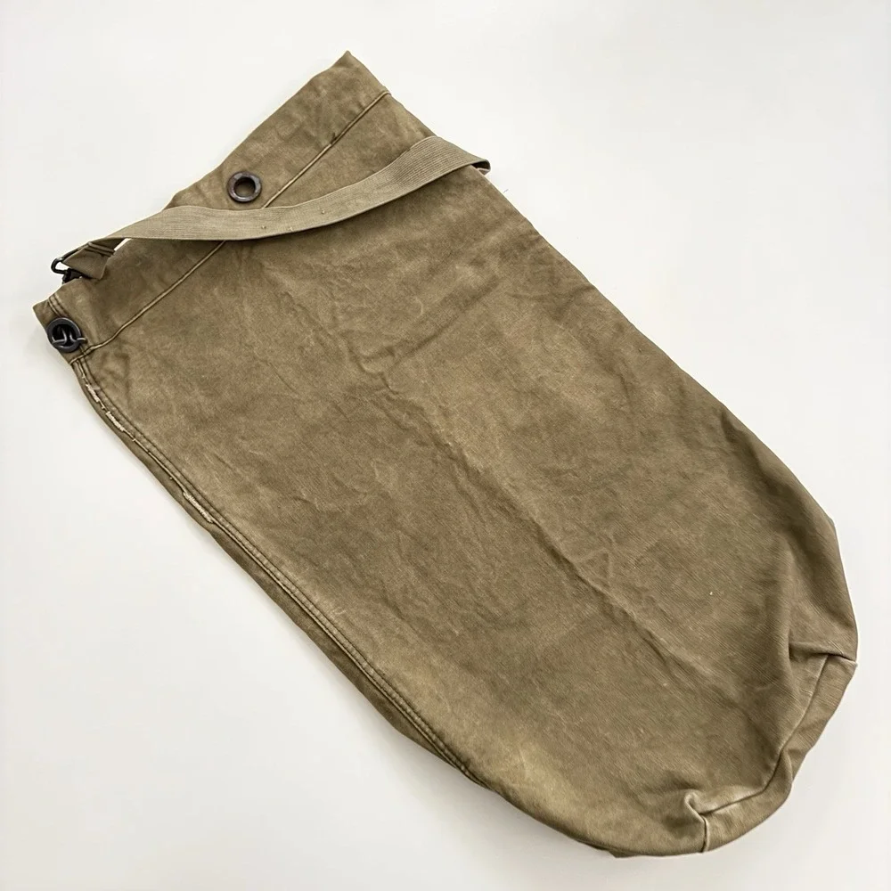 + Vintage Military Single Strap Duffle Sea Bag Khaki Canvas Gear Bag Guatemala